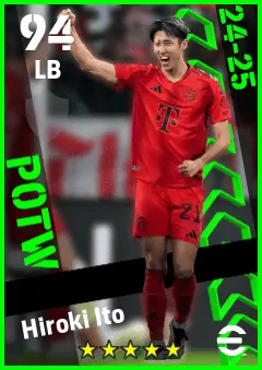 Hiroki Ito eFootball 2026 player card — 94 OVR LB