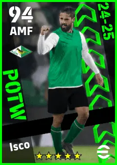 Isco eFootball 2026 player card — 94 OVR AMF
