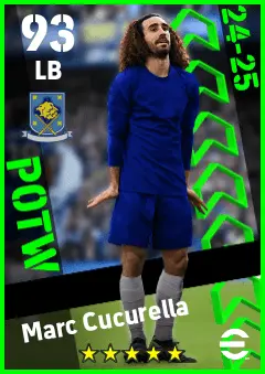 Marc Cucurella eFootball 2026 player card — 93 OVR LB
