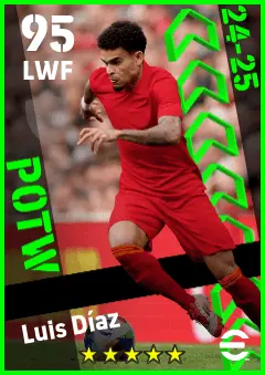 Luis Diaz eFootball 2026 player card — 95 OVR LWF
