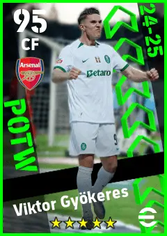 Viktor Gyokeres eFootball 2026 player card — 95 OVR CF