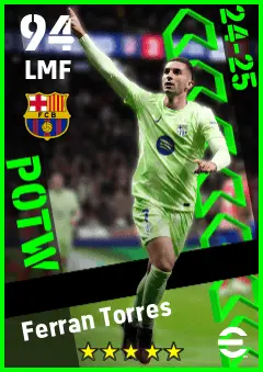 Ferran Torres eFootball 2026 player card — 94 OVR LMF