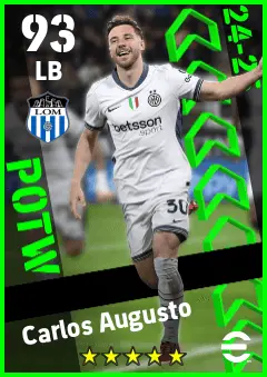 Carlos Augusto eFootball 2026 player card — 93 OVR LB