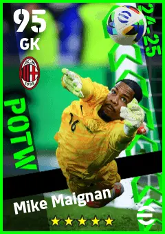 Mike Maignan eFootball 2026 player card — 95 OVR GK
