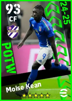 Moise Kean eFootball 2026 player card — 93 OVR CF