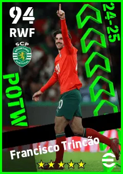 Francisco Trincao eFootball 2026 player card — 94 OVR RWF