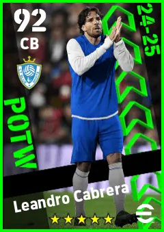 Leandro Cabrera eFootball 2026 player card — 92 OVR CB