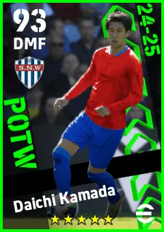 Daichi Kamada eFootball 2026 player card — 93 OVR DMF
