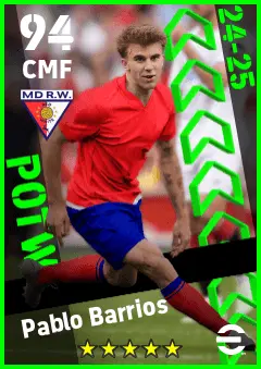 Pablo Barrios eFootball 2026 player card — 94 OVR CMF