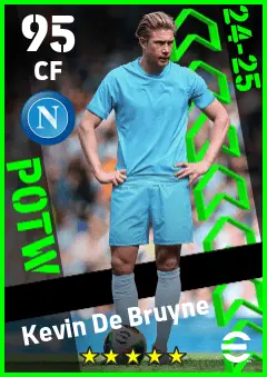 Kevin De Bruyne eFootball 2026 player card — 95 OVR CF