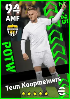 Teun Koopmeiners eFootball 2026 player card — 94 OVR AMF