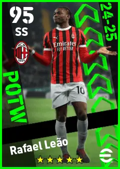 Rafael Leao eFootball 2026 player card — 95 OVR SS