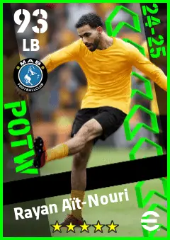 Rayan Ait-Nouri eFootball 2026 player card — 93 OVR LB