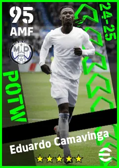 Eduardo Camavinga eFootball 2026 player card — 95 OVR AMF