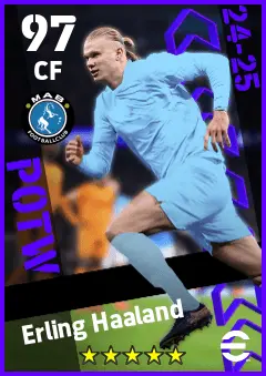 Erling Haaland eFootball 2026 player card — 97 OVR CF