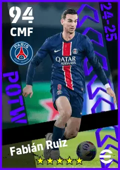 Fabian Ruiz eFootball 2026 player card — 94 OVR CMF