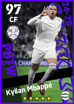 Kylian Mbappe eFootball 2026 player card — 97 OVR CF
