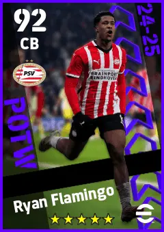 Ryan Flamingo eFootball 2026 player card — 92 OVR CB