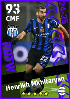 Henrikh Mkhitaryan eFootball 2026 player card — 93 OVR CMF