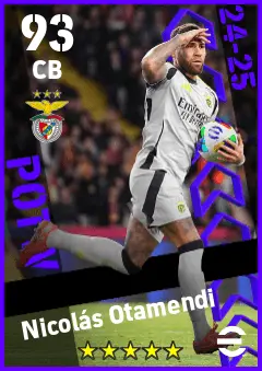 Nicolas Otamendi eFootball 2026 player card — 93 OVR CB
