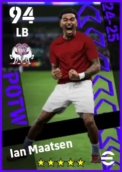 Ian Maatsen eFootball 2026 player card — 94 OVR LB