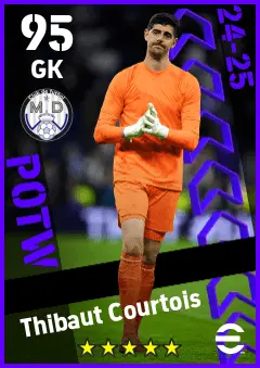 Thibaut Courtois eFootball 2026 player card — 95 OVR GK