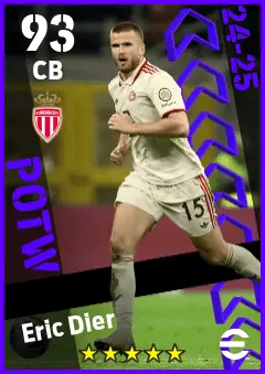 Eric Dier eFootball 2026 player card — 93 OVR CB