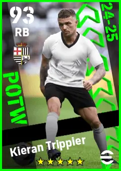 Kieran Trippier eFootball 2026 player card — 93 OVR RB