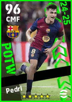 Pedri eFootball 2026 player card — 96 OVR CMF