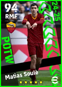 Matias Soule eFootball 2026 player card — 94 OVR RMF