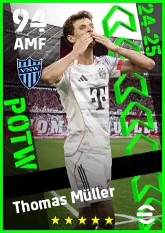 Thomas Muller eFootball 2026 player card — 94 OVR AMF