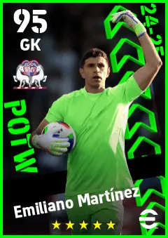 Emiliano Martinez eFootball 2026 player card — 95 OVR GK