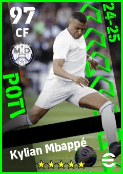Kylian Mbappe eFootball 2026 player card — 97 OVR CF