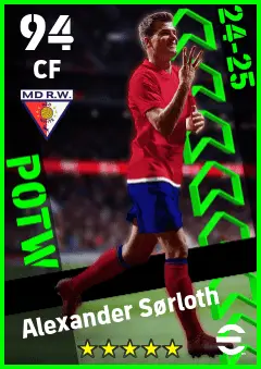Alexander Sorloth eFootball 2026 player card — 94 OVR CF