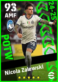 Nicola Zalewski eFootball 2026 player card — 93 OVR AMF