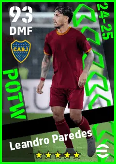 Leandro Paredes eFootball 2026 player card — 93 OVR DMF