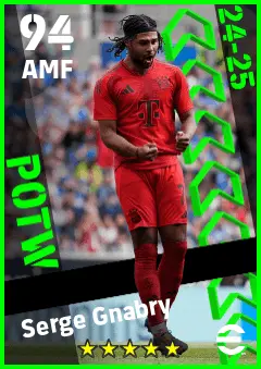 Serge Gnabry eFootball 2026 player card — 94 OVR AMF