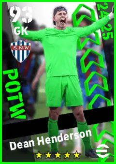 Dean Henderson eFootball 2026 player card — 93 OVR GK
