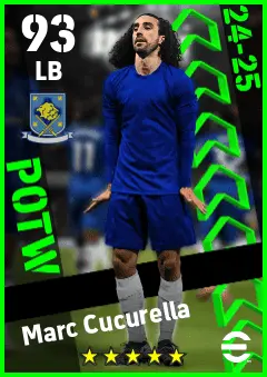 Marc Cucurella eFootball 2026 player card — 93 OVR LB