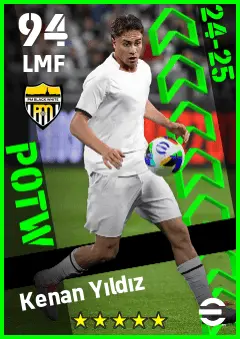 Kenan Yildiz eFootball 2026 player card — 94 OVR LMF
