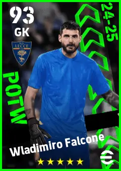 Wladimiro Falcone eFootball 2026 player card — 93 OVR GK