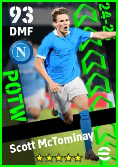 Scott McTominay eFootball 2026 player card — 93 OVR DMF