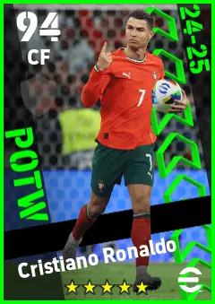 Cristiano Ronaldo eFootball 2026 player card — 94 OVR CF