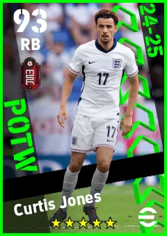 Curtis Jones eFootball 2026 player card — 93 OVR RB