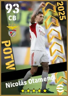 Nicolas Otamendi eFootball 2026 player card — 93 OVR CB