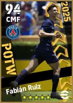 Fabian Ruiz eFootball 2026 player card — 94 OVR CMF
