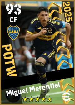 Miguel Merentiel eFootball 2026 player card — 93 OVR CF