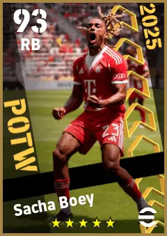 Sacha Boey eFootball 2026 player card — 93 OVR RB