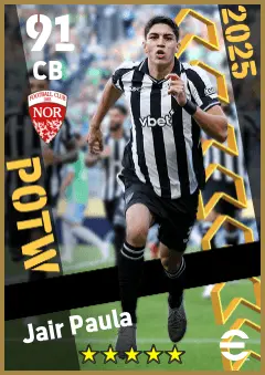 Jair Cunha eFootball 2026 player card — 91 OVR CB