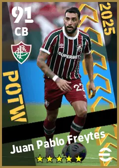 Juan Pablo Freytes eFootball 2026 player card — 91 OVR CB